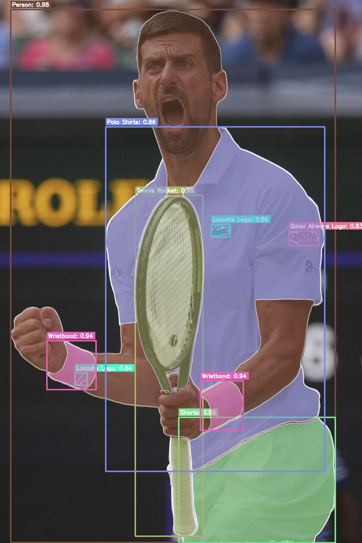 KI-Erkennungs-Overlay auf einem Live-Broadcast-Frame eines Athleten